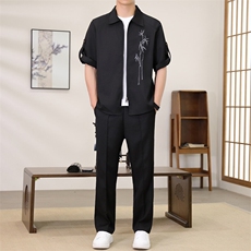 （版权注册仿款必究）夏季新款套装冰丝短袖长裤休闲时尚两件套，男装休闲套装，星座1206（原A206）