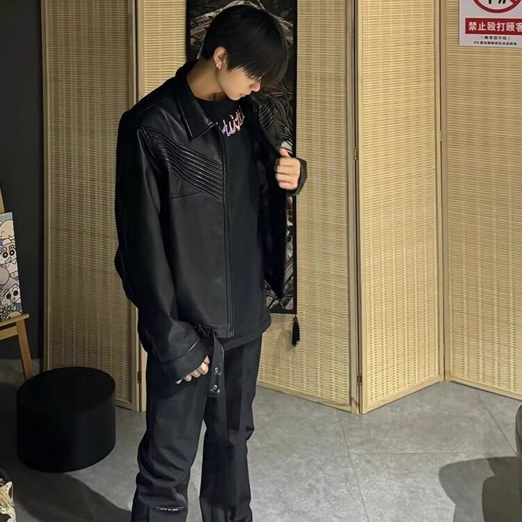 机车皮衣外套美式男女百搭宽松夹克ins潮P3364,男装夹克,星座208-5