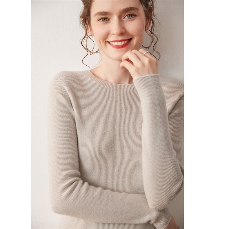 2025年秋季常规款常规一线圆领舒适时尚百搭通勤，女装针织衫/毛衣，宛咚羊绒