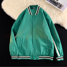 港风毛毯小牛津上衣夹克宽松落肩拼色棒球服外套JK701-P65，男装夹克，星座1204-3