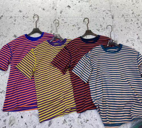 条纹撞色T，女装，Q.P