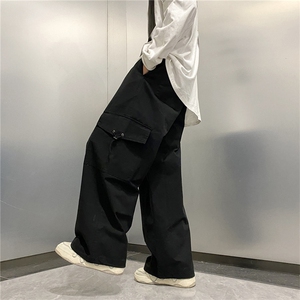 秋季日系复古阔腿裤基础款工装裤宽松束脚卡其休闲裤 K7483-P42图片