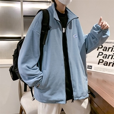 春秋日系慵懒风开衫卫衣男宽松潮牌ins情侣装休闲外套W2400-P65，男装卫衣，星座512-2