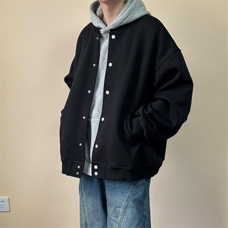 现货-2025春季新品百搭夹克男休闲纯色棒球服外套-AJ2414-P105,男装夹克,电商A351