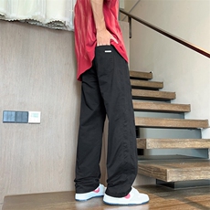 春季新款黑色休闲长裤子纯棉男士阔腿工装裤K8011特P48，男装休闲裤，电商D325