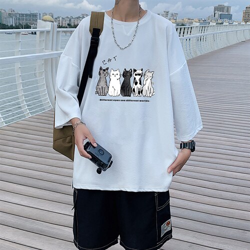 Q11100-P30春夏季七分袖t恤男大码五分袖男短袖中袖，男装T恤，电商A040