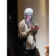 现货网图碎花薄款开衫针织外套打底毛衣男B24-P52，男装T恤，星座910-1