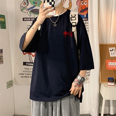 Q11276-P30春夏季七分袖t恤男大码五分袖男短袖中袖，男装T恤，电商A040