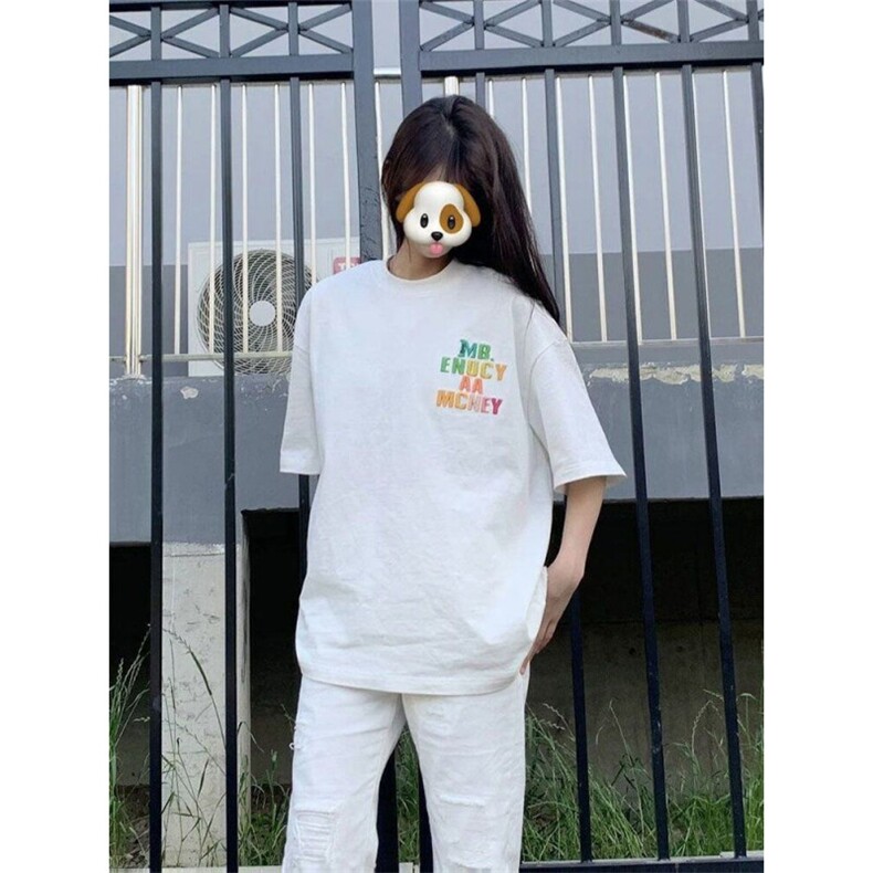 H0668-P35贴布刺绣夏季学院风宽松短袖t恤女,女装T恤,星座617A-2