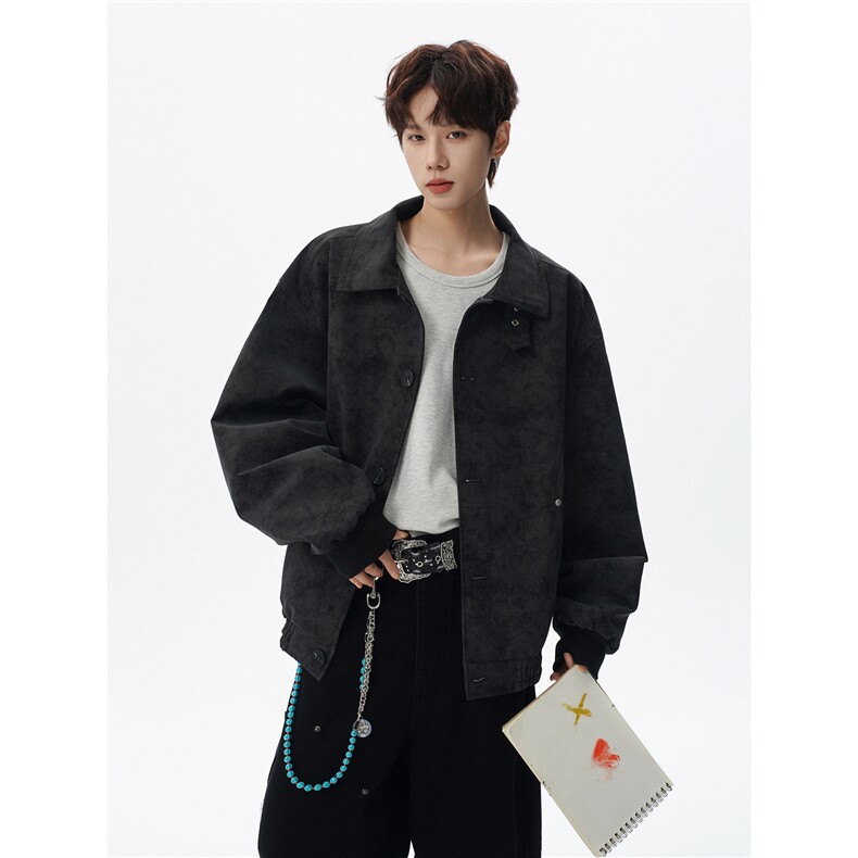 街头美式潮牌解构拼接翻领夹克情侣宽松百搭外套W372TP78控138，男装夹克，电商A170