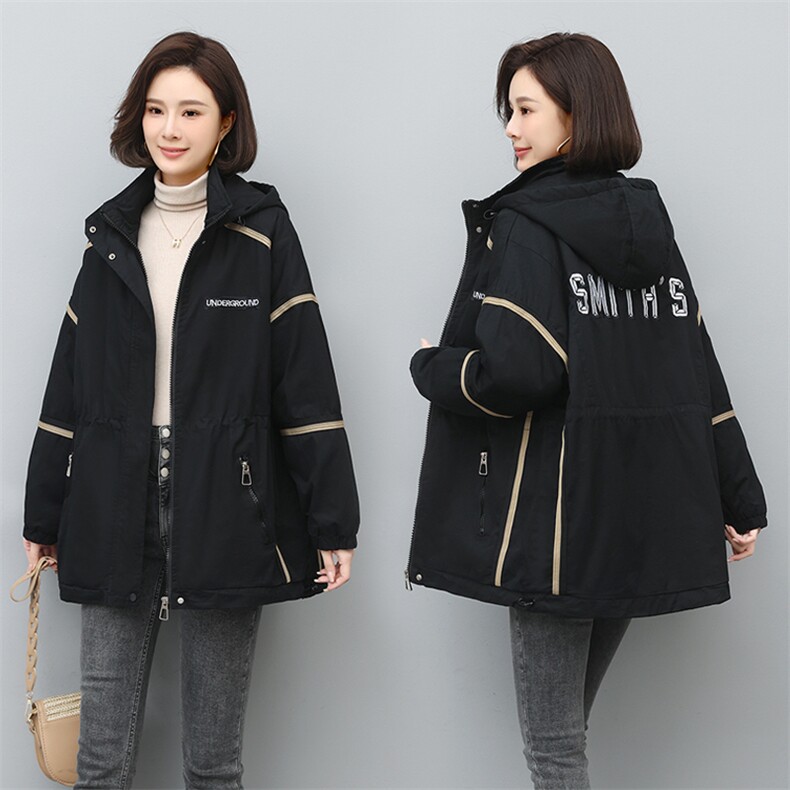2022年冬季时尚潮流中长款休闲加绒加厚派克服,女装派克服,独衣靓