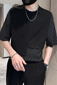 2025夏季新款男士T恤 潮牌非主流男装上衣短袖社会小伙901-T34P58图片