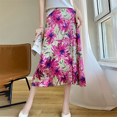 碎花半身裙子女2024年春夏新款潮中长款裙子，女装半身裙，绒宛羊绒