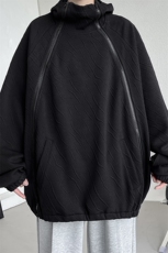 WY8126/P65秋装新款冲锋卫衣男款oversize潮牌美式高街重磅拉链，男装卫衣，电商A141