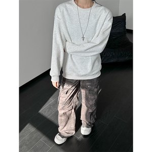 麻灰 2026春新 男女同款 华棉光板纯色圆领卫衣A158-WY25-P22图片