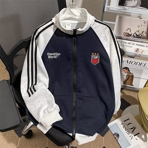 美式复古拼接棒球服立领外套 SW003 P45图片