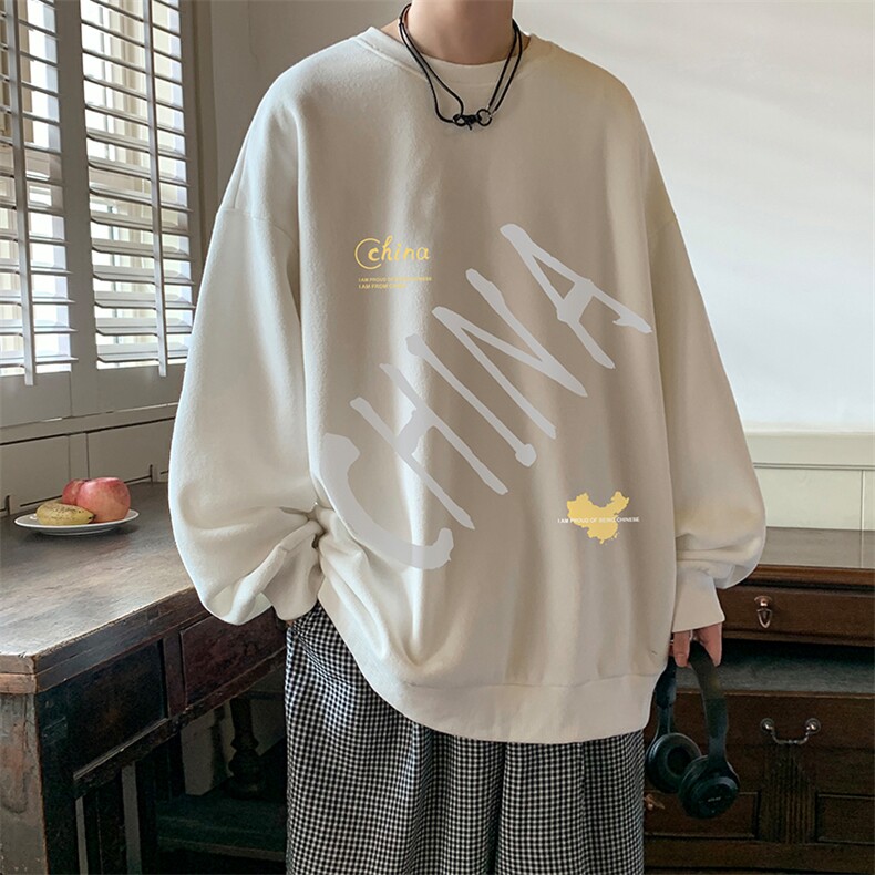 圆领卫衣男大码加厚加绒长袖t恤男S6208-P28加绒款-P33,男装卫衣,电商A040