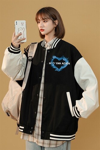 中性风 春秋季情侣棒球服男女休闲夹克女时尚外套男BQF300-P50图片