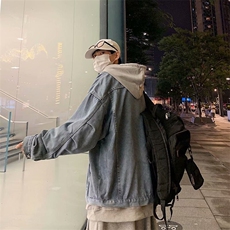 美式高街牛仔外套男韩版潮流宽松百搭2025春季ins上衣W6261-P62，男装工装外套，星座412-3