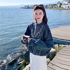 现货民族风立领小个子刺绣牛仔短外套2C259-2601-P155-K248，女装短外套，2C259