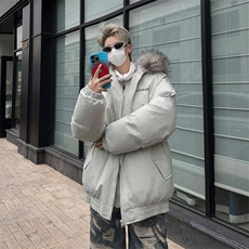 美式毛领派克服男冬季宽松保暖棉衣加厚休闲棉服外套，男装棉衣，星座716-4