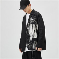 2025秋季新款男士休闲宽松印花大码西装西服外套XF01/P65，男装西服套装，星座608A