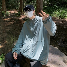 防晒衣男韩版潮流连帽抽绳个性薄款2026夏季新款ins外套W4881-P39，男装防晒衣，星座412