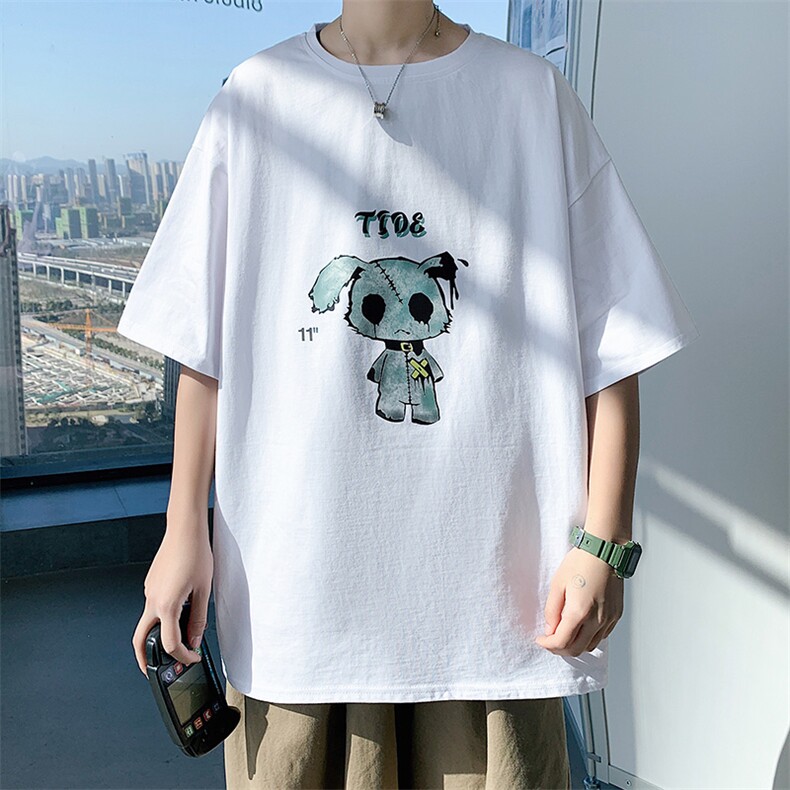 纯棉！2021春夏新款男士百搭短袖T恤潮流圆领半袖体恤T2110P20,男装T恤,电商B220