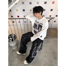 新款ins气质纯棉束口长袖220gT流行时尚慵懒简约日系文艺潮流百搭，男装卫衣，星座506A
