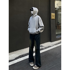 B221美式ins高街暗黑光版修身微喇牛仔裤LK23137-P55控78，男装牛仔裤，电商B221