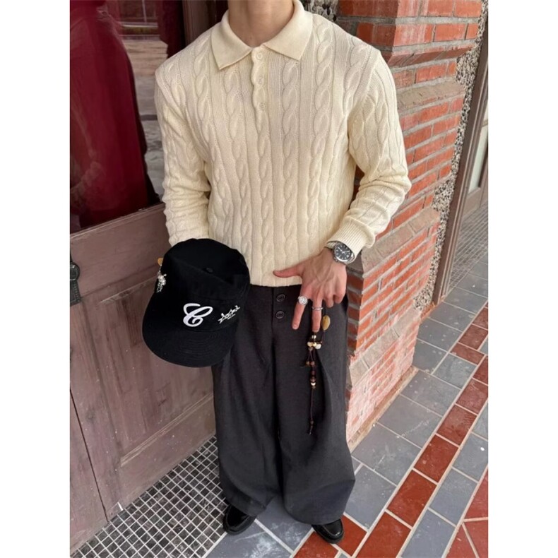 网图春款老钱风cleanfit双褶西裤休闲裤CK859/特P53,男装西裤,电商B350