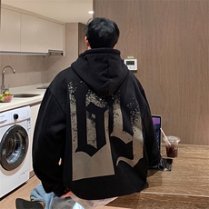 HD1436-TP68-控88冬季加绒卫衣男新款港风潮牌印花连帽外套，男装卫衣，电商A102-1