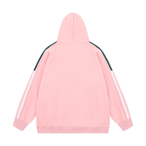 光板 得物\唯品二开 三条杠撞色拼接插肩袖连帽卫衣A71 P38图片