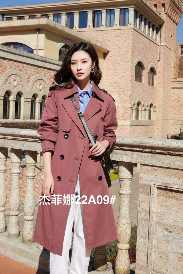 现货供应，拿货必补S-XL 欢迎朋友们光临杰菲娜风衣专家，女装风衣，杰菲娜(6F)