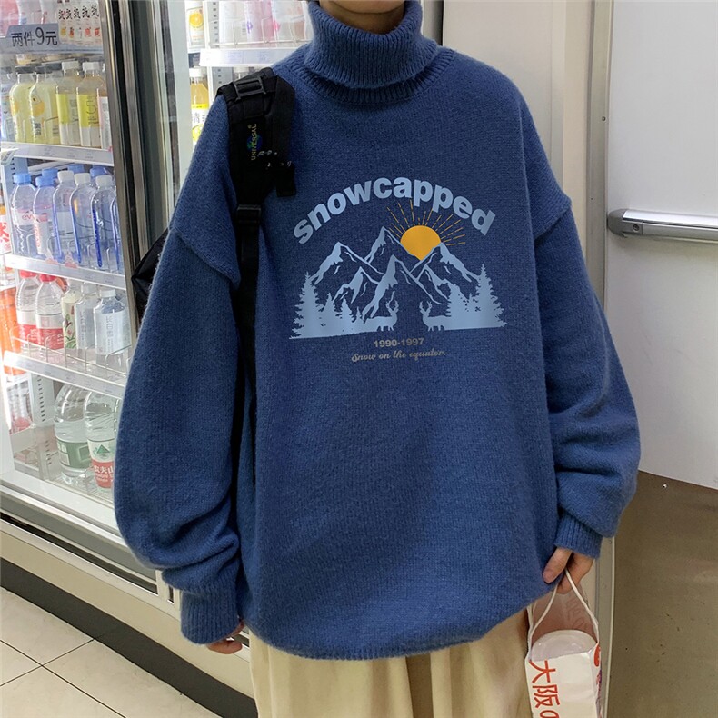 港风冬季新款港风宽松高领男女针织毛衣M6915P65控78加绒75,男装针织衫/毛衣,电商A268A