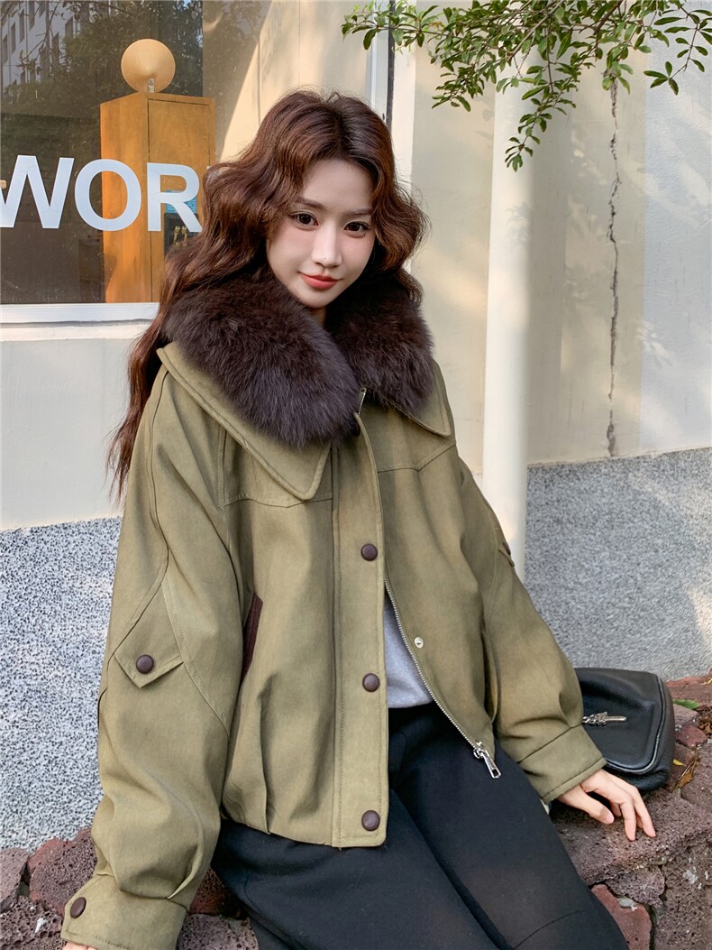 新款现货白鸭绒羽绒服女2025冬新款时尚洋气显瘦保暖外套派克服,女装羽绒服,韩然一族