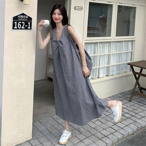 2C085-Q088P130  新款 复古格子前后两穿连衣裙+包包 K198图片