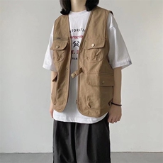马甲宽松中性工装痞帅男女情侣百搭马夹背心潮流外套潮BB00P35，男装背心/马甲，星座1013-5