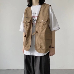 马甲宽松中性工装痞帅男女情侣百搭马夹背心潮流外套潮BB00 P35图片