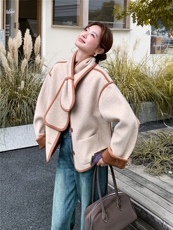 210-3289-P185-k2582025年冬季韩系围巾款小香风上衣2025新款，女装短外套，浙宝210（原浙宝191）