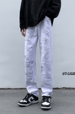 2023早春美式高街玩针刺绣毛须修身牛仔裤货号K697P60控价88，男装牛仔裤，电商A063