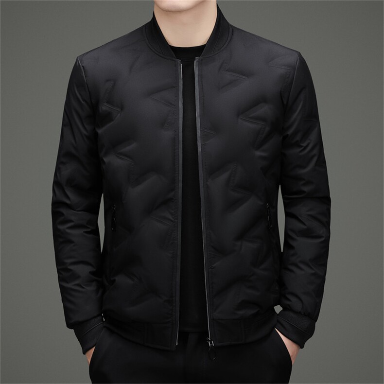 秋冬棒球领新标90绒子白鸭绒羽绒服外套中年男士加厚羽绒服夹克,男装夹克,钱塘723