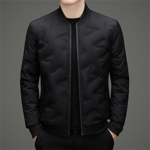 秋冬棒球领新标90绒子白鸭绒羽绒服外套中年男士加厚羽绒服夹克