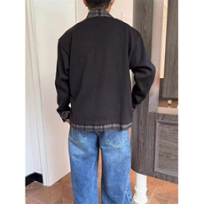 假两件外套男士秋冬季棉服穿搭棒球服青少年美式翻领夹克潮，男装夹克，星座506A