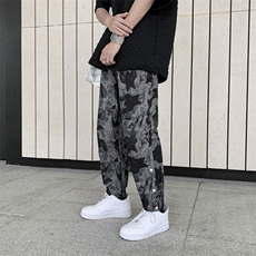 排扣迷彩裤男生潮牌ins韩版潮流束脚痞帅九分休闲裤百搭A364-P32，男装休闲裤，星座1008