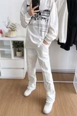 B221美式ins高街小众假破洞修身微喇牛仔裤LK22065-P65控88，男装牛仔裤，电商B221