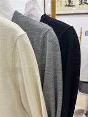 女式极简休闲松弛感圆领长袖，女装针织衫/毛衣，旭日羊绒