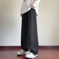 特批P28无差价夏秋字母刺绣泡泡纱拖地长裤男宽松大码阔腿裤K1571，男装休闲裤，电商A001-1