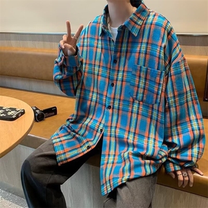 美式复古长袖衬衫男女潮流休闲宽松百搭潮牌设计感外套CA264-P37图片