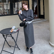 【新款主推】秋冬呢料时尚减龄套装裙#99058-P195-K269，女装套装/套裙，2C317